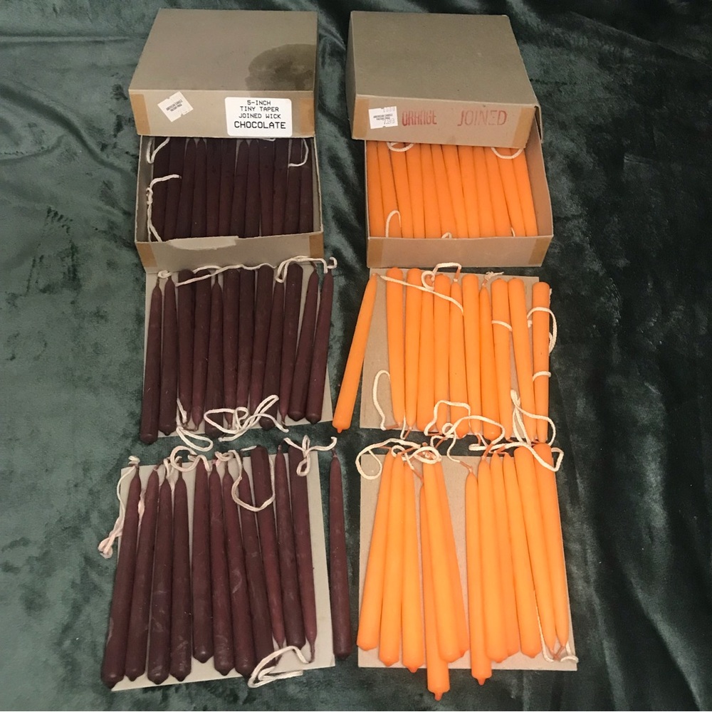 joined wick 4” tiny taper candles with cotton wick 71 Total Chocolate And Orange